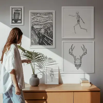 Sada obrazů do ložnice surrealistické umění s motivem přírody a muže