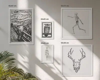 Sada obrazů do ložnice surrealistické umění s motivem přírody a muže