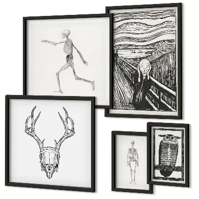 Sada obrazů do ložnice surrealistické umění s motivem přírody a muže