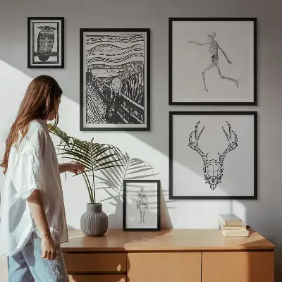 Sada obrazů do ložnice surrealistické umění s motivem přírody a muže