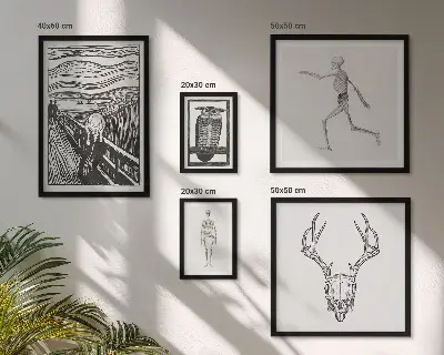 Sada obrazů do ložnice surrealistické umění s motivem přírody a muže