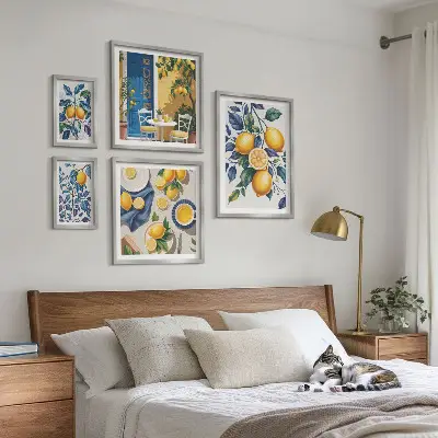 Sada obrazů Citrusová provensálská kuchyně do ložnice
