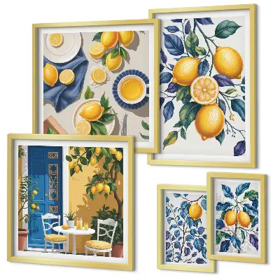 Sada obrazů Citrusová provensálská kuchyně do ložnice