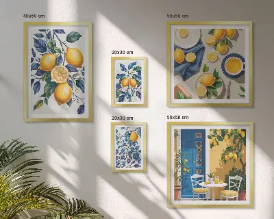 Sada obrazů Citrusová provensálská kuchyně do ložnice