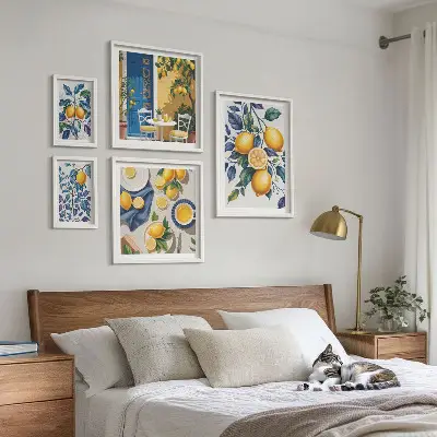Sada obrazů Citrusová provensálská kuchyně do ložnice