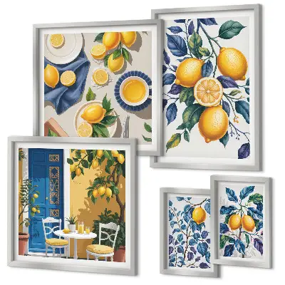 Sada obrazů Citrusová provensálská kuchyně do ložnice