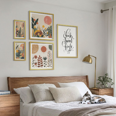 Sada obrazů do ložnice Stylové rostlinné dekorace