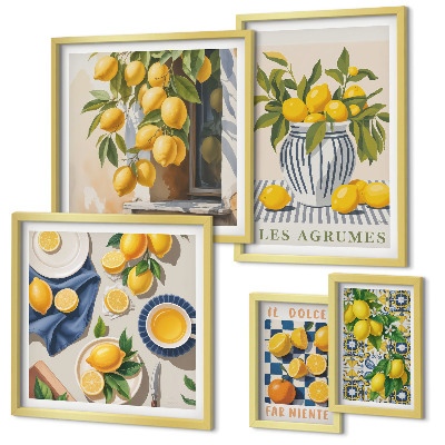 Poliptyk v rámu Citrusové provensálské dekorace