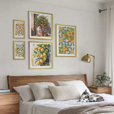 Sada obrazů do ložnice Citrusové plody květiny vinobraní