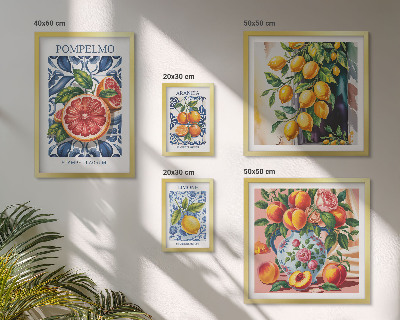 Poliptyk v rámu Slunečný vintage citrus