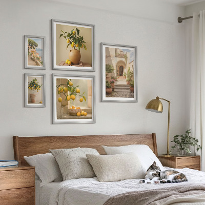 Sada obrazů do ložnice Stylové citrusové dekorace