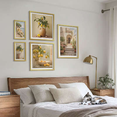 Sada obrazů do ložnice Stylové citrusové dekorace