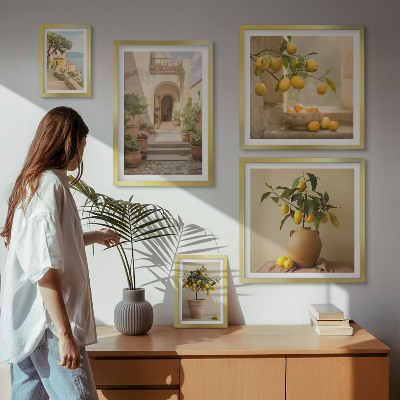 Sada obrazů do ložnice Stylové citrusové dekorace