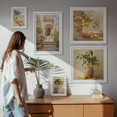 Sada obrazů do ložnice Stylové citrusové dekorace