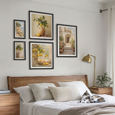 Sada obrazů do ložnice Stylové citrusové dekorace