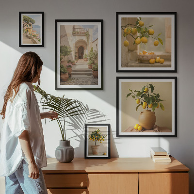 Sada obrazů do ložnice Stylové citrusové dekorace