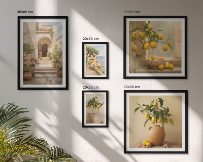 Sada obrazů do ložnice Stylové citrusové dekorace