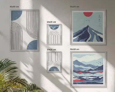 Abstraktní geometrie krajiny poliptyk v rámu