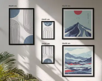 Abstraktní geometrie krajiny poliptyk v rámu