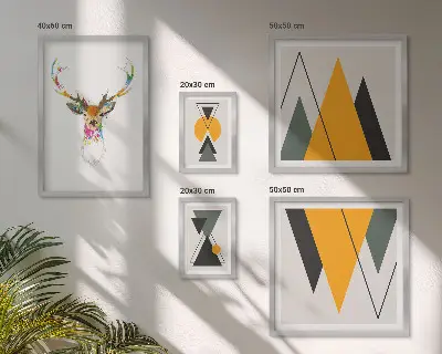 Sada obrazů do ložnice v barevných motivech v boho stylu