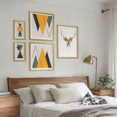 Sada obrazů do ložnice v barevných motivech v boho stylu
