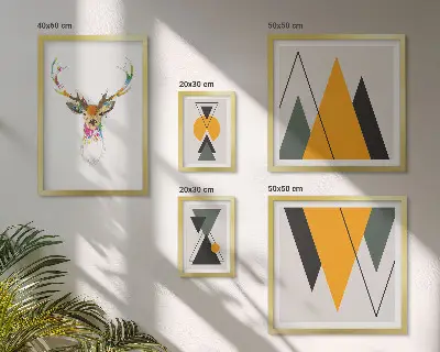 Sada obrazů do ložnice v barevných motivech v boho stylu