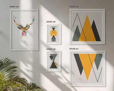 Sada obrazů do ložnice v barevných motivech v boho stylu