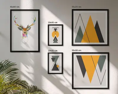 Sada obrazů do ložnice v barevných motivech v boho stylu