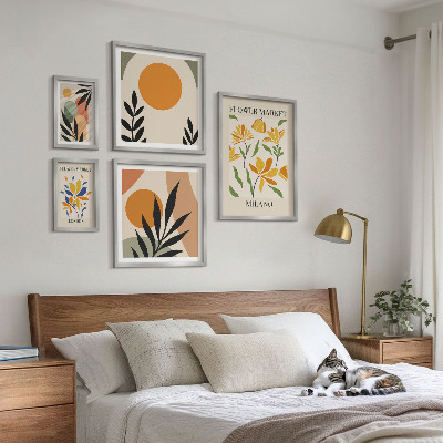 Poliptyk v rámu Abstraktní květiny v boho stylu