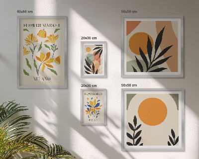 Poliptyk v rámu Abstraktní květiny v boho stylu