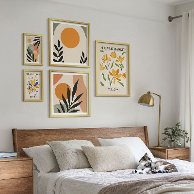 Poliptyk v rámu Abstraktní květiny v boho stylu
