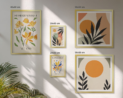 Poliptyk v rámu Abstraktní květiny v boho stylu