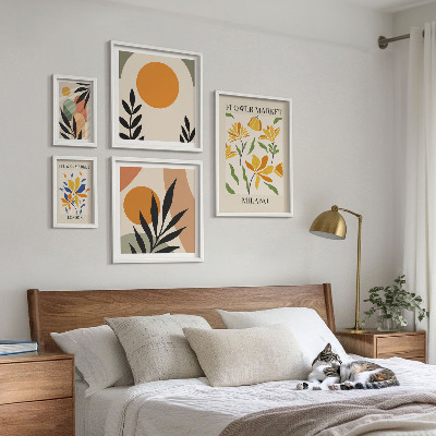 Poliptyk v rámu Abstraktní květiny v boho stylu
