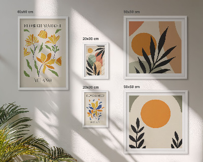 Poliptyk v rámu Abstraktní květiny v boho stylu