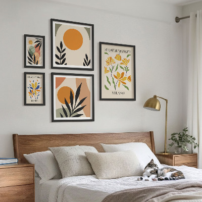 Poliptyk v rámu Abstraktní květiny v boho stylu