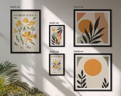 Poliptyk v rámu Abstraktní květiny v boho stylu