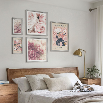 Poliptyk v rámu Květinové dekorace v boho stylu
