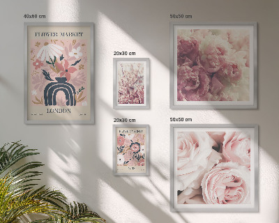 Poliptyk v rámu Květinové dekorace v boho stylu