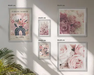 Květinové dekorace v boho stylu poliptyk v rámu