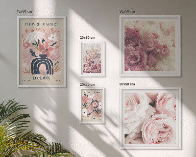Poliptyk v rámu Květinové dekorace v boho stylu