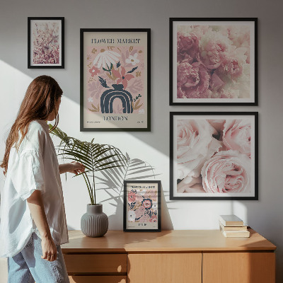 Poliptyk v rámu Květinové dekorace v boho stylu