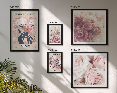 Poliptyk v rámu Květinové dekorace v boho stylu