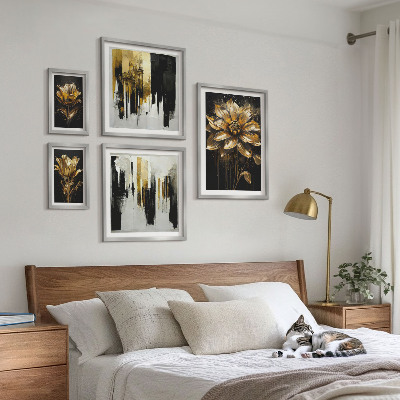 Sada obrazů do ložnice Květinové motivy, elegance, moderna