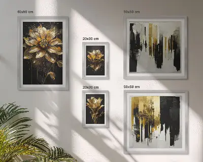 Sada obrazů do ložnice květinové motivy v elegantním moderním stylu