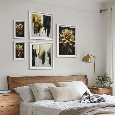 Sada obrazů do ložnice Květinové motivy, elegance, moderna