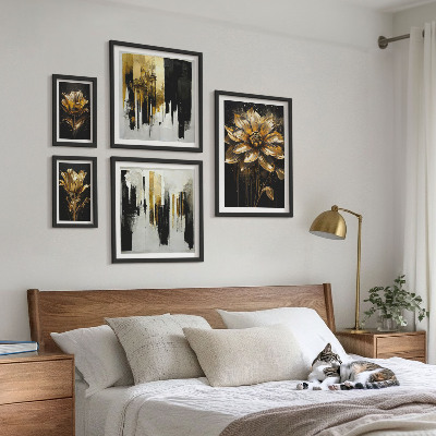 Sada obrazů do ložnice Květinové motivy, elegance, moderna