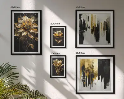 Sada obrazů do ložnice květinové motivy v elegantním moderním stylu