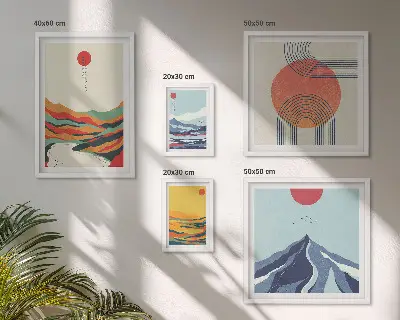 Abstraktní horské krajiny sada obrazů do ložnice