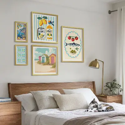 Sada obrazů do ložnice s motivem chutí středomořské kuchyně