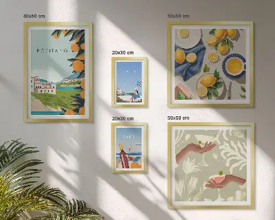 Poliptyk v rámu dovolená v Itálii na pobřeží Amalfi a ostrově Capri